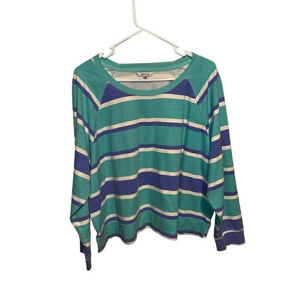 WILDFOX- Women's Striped Loungewear Athleisure Sweatshirt Top, Size XXL - Picture 2 of 10